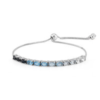 Zilveren armband met Londen-blauwe topaasstenen