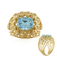 Zilveren ring met een hemel-blauwe topaas