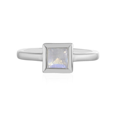 Zilveren ring met een regenboog maansteen