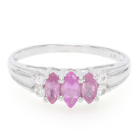 Zilveren ring met een Ceylon roze saffier