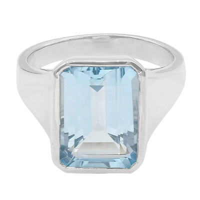 Zilveren ring met een hemel-blauwe topaas