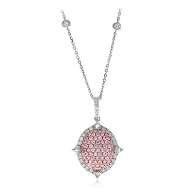 Gouden halsketting met I1 Roze Diamanten (CIRARI)
