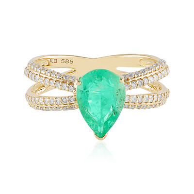 Gouden ring met een Russische smaragd (AMAYANI)