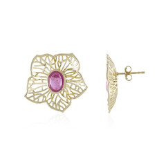 Gouden oorbellen met Madagaskar Roze Saffieren (Ornaments by de Melo)