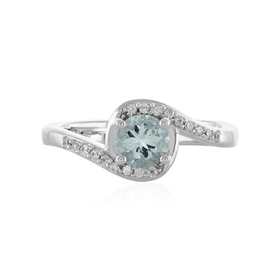 Zilveren ring met een aquamarijn