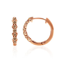 Gouden oorbellen met SI1 Argyle Rose De France Diamanten