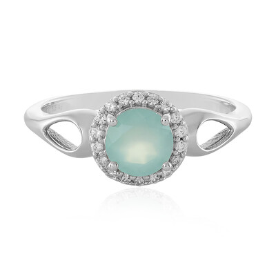 Zilveren ring met een Aqua Chalcedoon