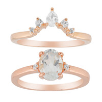 Zilveren ring met een witte topaas