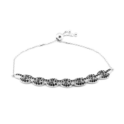 Zilveren armband met zwarte spinelstenen