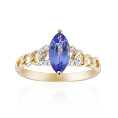 Gouden ring met een AAA tanzaniet (CIRARI)