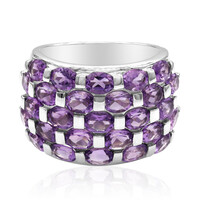 Zilveren ring met amethisten