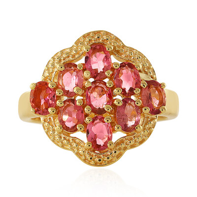 Zilveren ring met roze toermalijnen