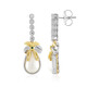 Zilveren oorbellen met Witte Maybe Parels (Gems en Vogue)