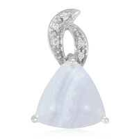 Zilveren hanger met een blauwe kant agaat