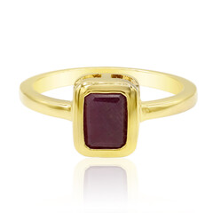 Zilveren ring met een robijn