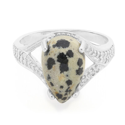 Zilveren ring met een Dalmatiër Jaspis