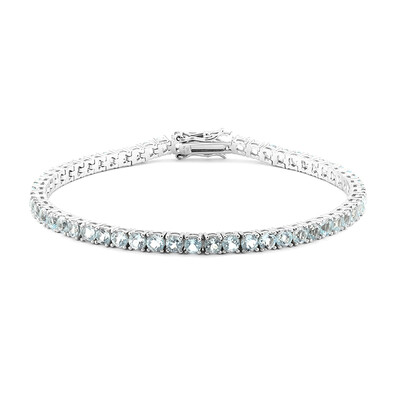 Zilveren armband met hemel-blauwe topaasstenen