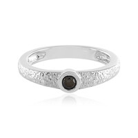 Zilveren ring met een zwarte diamant