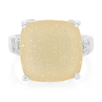 Zilveren ring met een glitter agaat