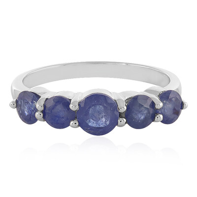 Zilveren ring met een Madagaskar Blauwe Saffier