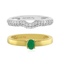 Zilveren ring met een Socoto smaragd