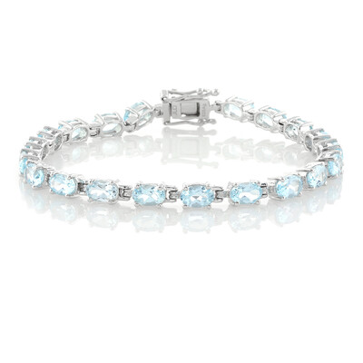Zilveren armband met hemel-blauwe topaasstenen