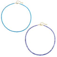 Zilveren halsketting met neon blauwe apatieten