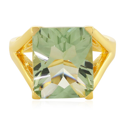 Zilveren ring met een groene amethist
