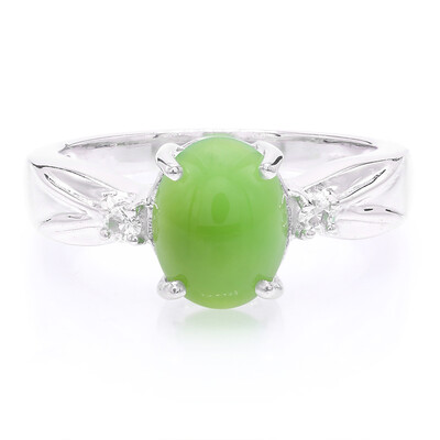 Zilveren ring met een keizerlijk chrysopraas
