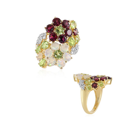 Zilveren ring met rhodolieten