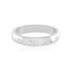 Zilveren ring met witte topaasstenen