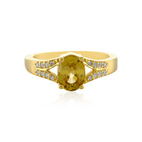 Zilveren ring met een Gele Zirkoon