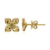 Gouden oorbellen met gele VS1 diamanten