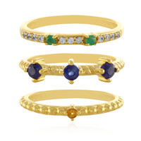 Zilveren ring met Madagaskar Blauwe Saffieren