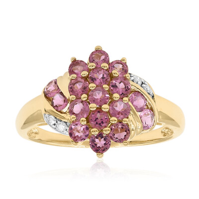 Gouden ring met roze toermalijnen