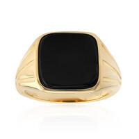 Zilveren ring met een zwarte onyx