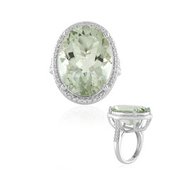 Zilveren ring met een groene amethist