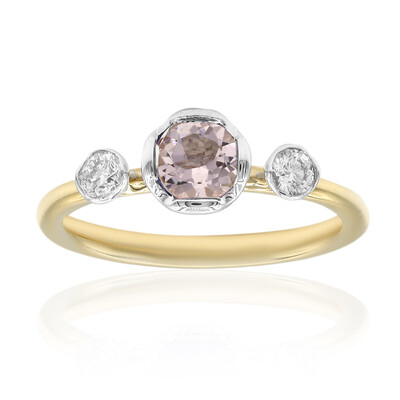 Gouden ring met een AAA Morganiet (CIRARI)