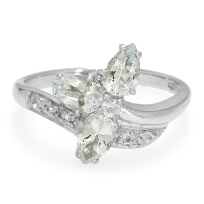 Zilveren ring met aquamarijnstenen