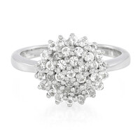 Zilveren ring met witte topaasstenen