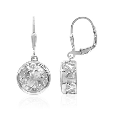 Zilveren oorbellen met witte topaasstenen (MONOSONO COLLECTION)