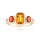 Gouden ring met een Ban Ka Cha oranje Saffier