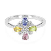 Zilveren ring met edelstenen