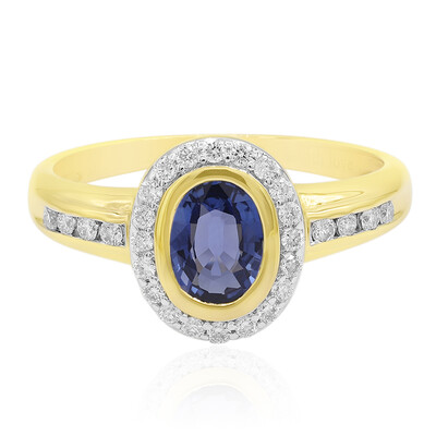 Gouden ring met een Ceylon saffier (Annette)
