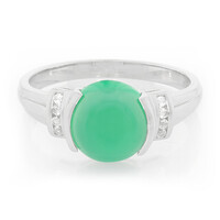 Zilveren herenring met een groene chalcedoon