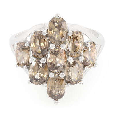 Zilveren ring met kaneel zirkonen