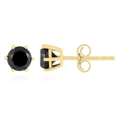 Gouden oorbellen met zwarte diamanten