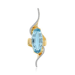 Gouden hanger met een hemel-blauwe topaas (Adela Gold)