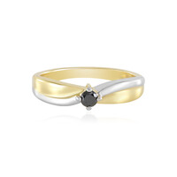 Zilveren ring met een zwarte diamant