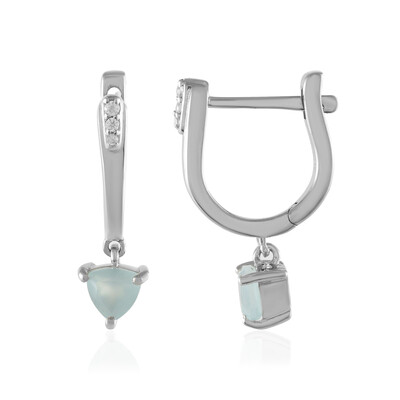 Zilveren oorbellen met Aqua Chalcedonen